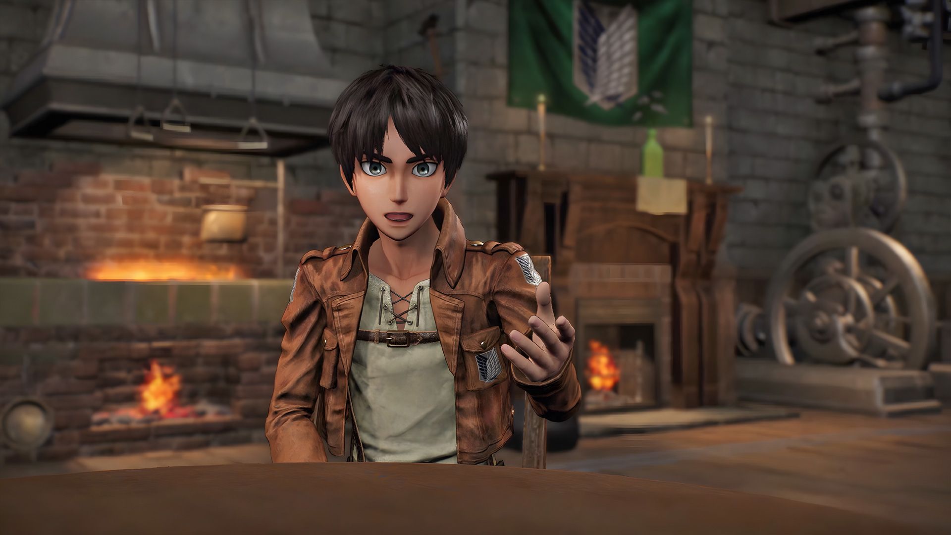 Attack on Titan 3 Regimental HQ screenshot showing character bonding